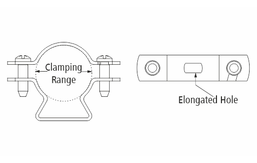 Cable & pipe spacer fastening clips drawing