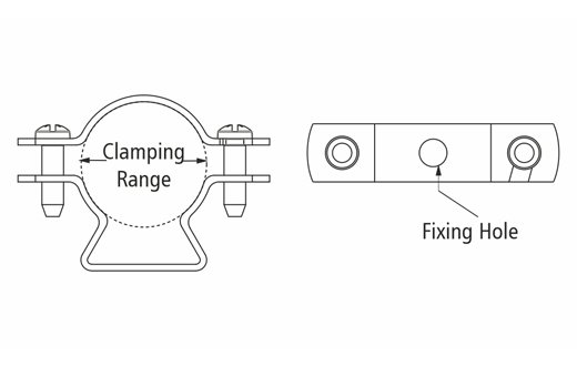 Rod holder clip for round conductor drawing