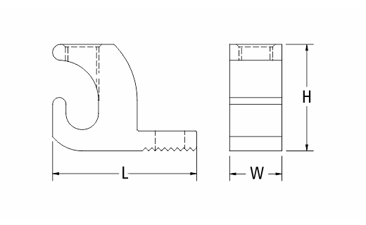 Aluminium solar panel earthing lugs drawing | Solar grounding lugs drawing